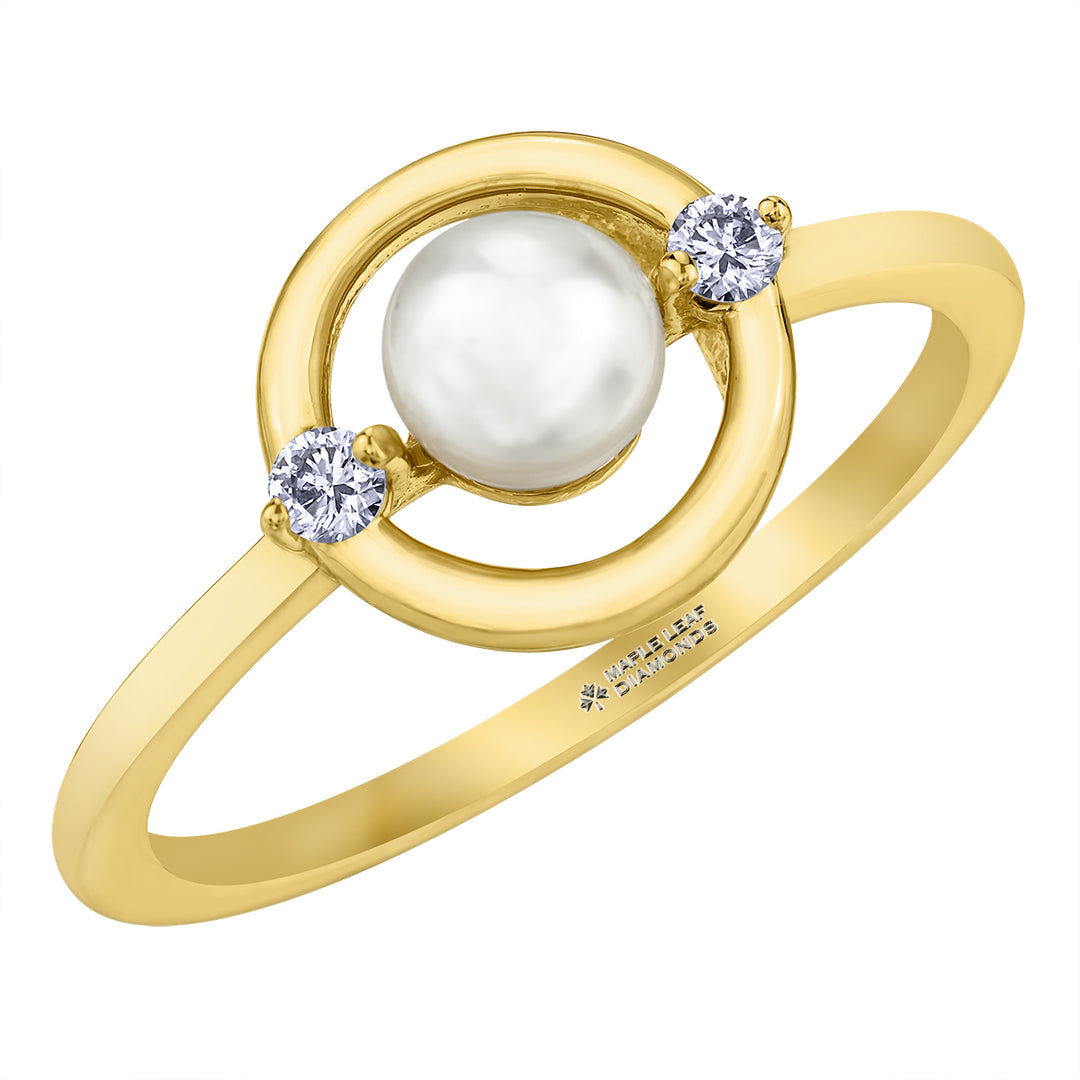 10K Pearl & Diamond Ring