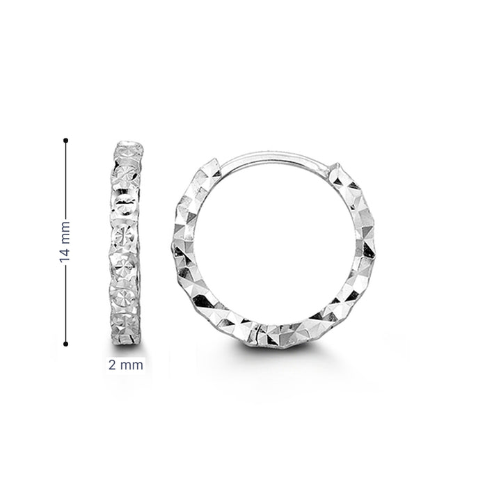 10K Diamond Cut Huggie Hoops