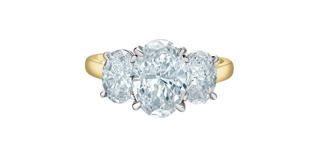 14k yellow gold Lab Grown 3 St