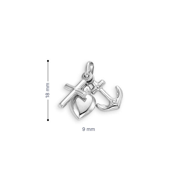 10K Faith, Love & Hope Pendant