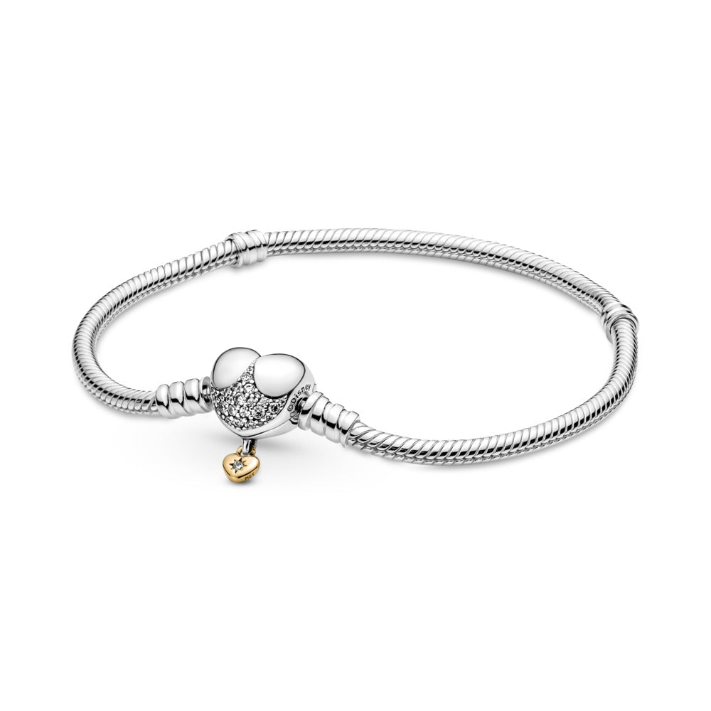 Pandora Disney Princess Moments Heart Snake Chain Bracelet, 6.7"