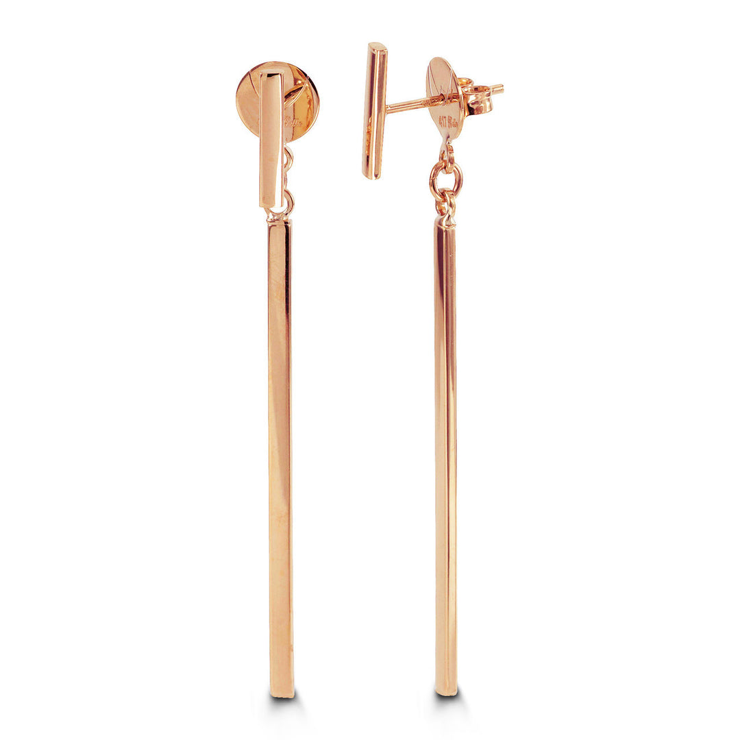 Bella 10k rose gold bar drop e