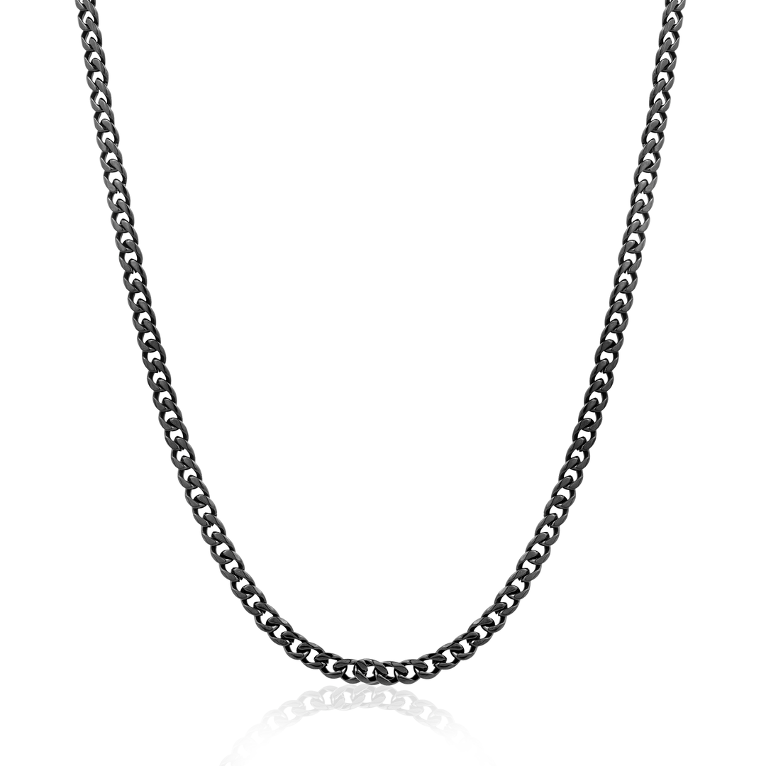 Black Stainless Steel Curb Chain - 20"