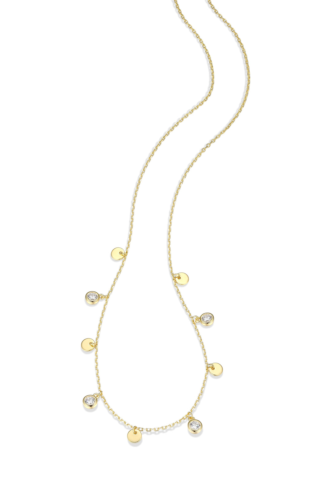 3MM Mini Disc Station Necklace, 19"