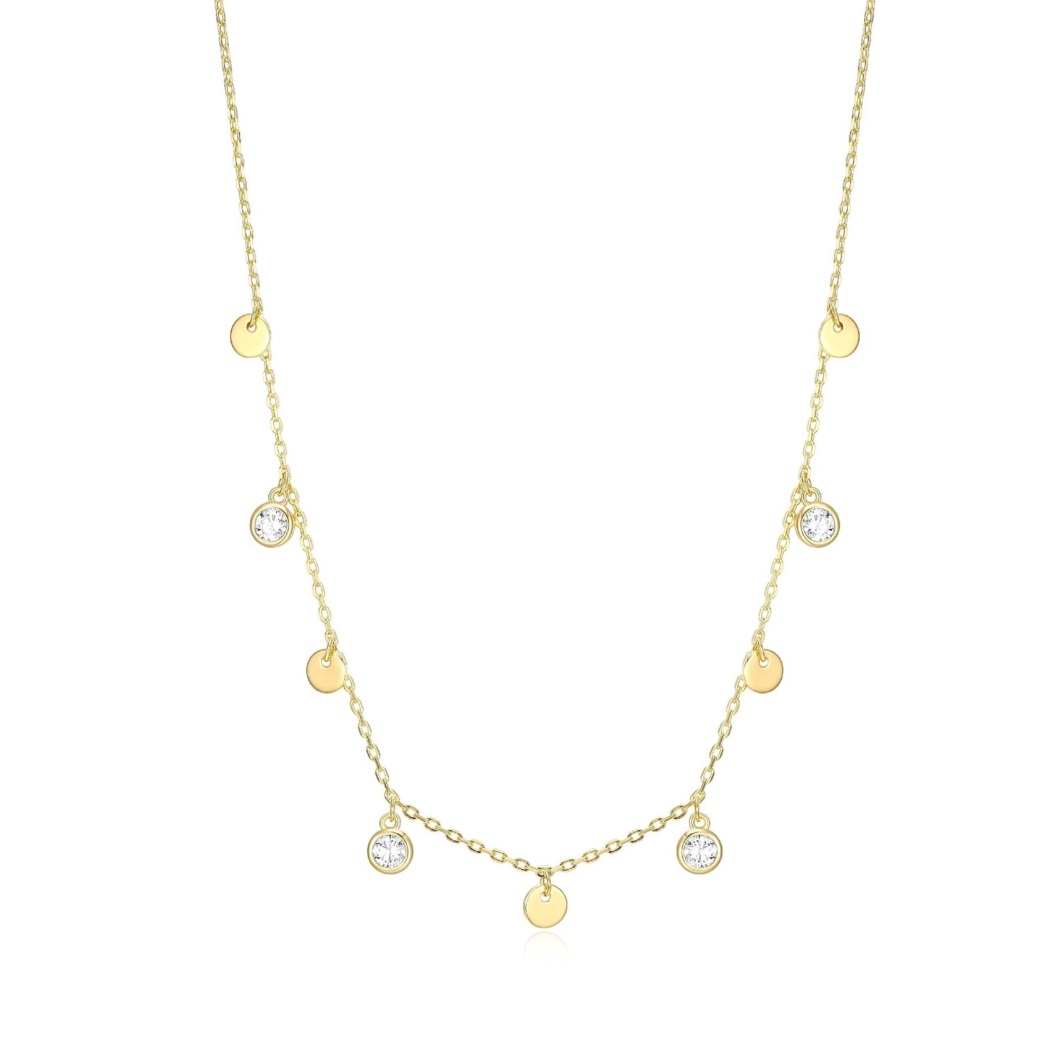 3MM Mini Disc Station Necklace, 19"