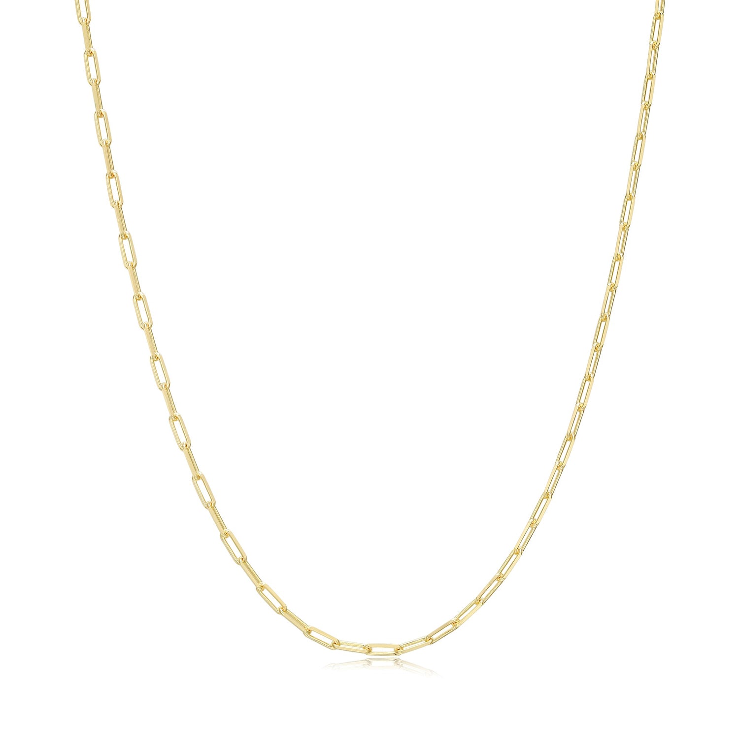 Paperclip Link Chain, GP, 19"