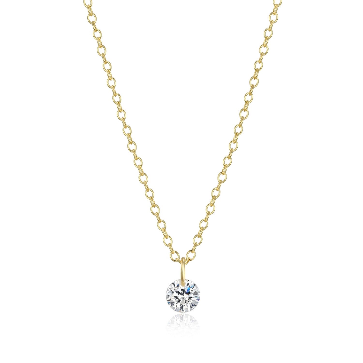 Round Cut CZ Solitaire Pendant