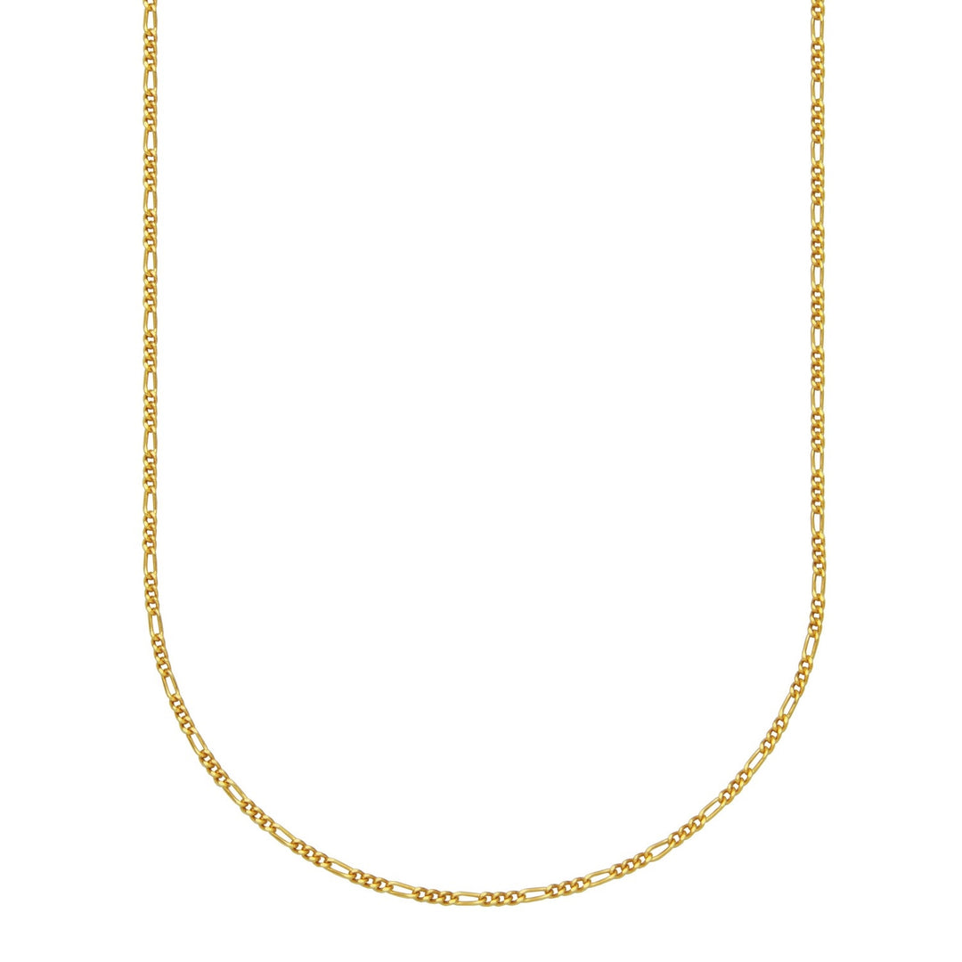 18k Gold-Plated Sterling Silver 2.2mm Figaro Link Chain Necklace