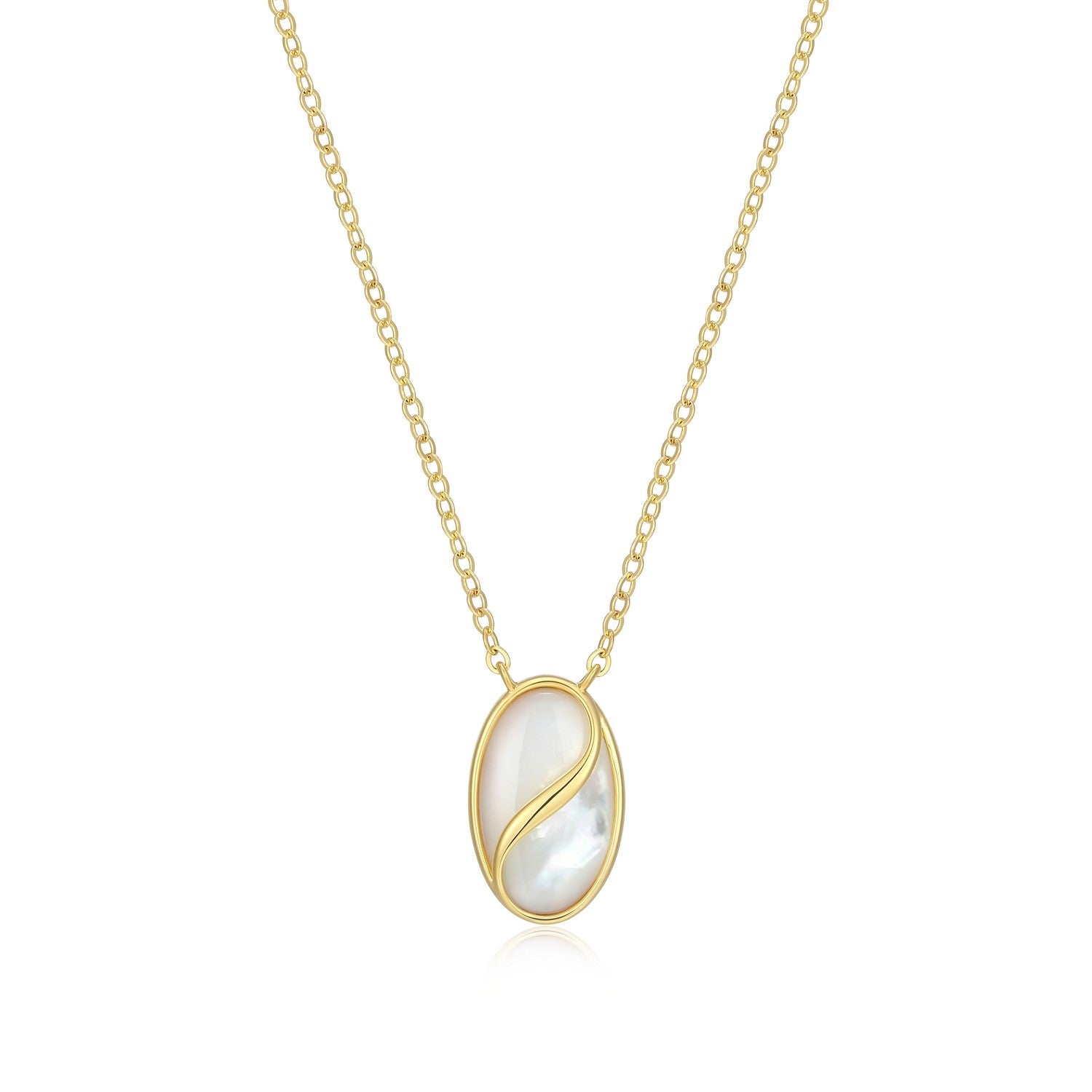 ELLE "Twist" Gold-Plated Mother of Pearl Necklace