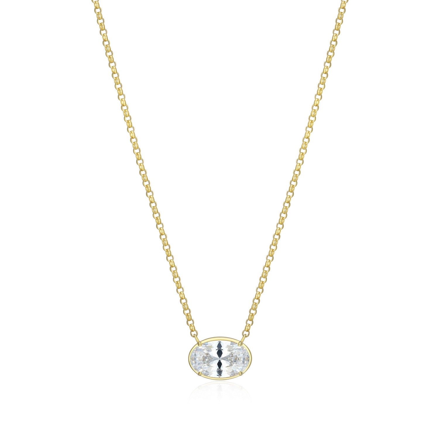 ELLE "Serenelle" Gold-Plated Oval CZ Necklace