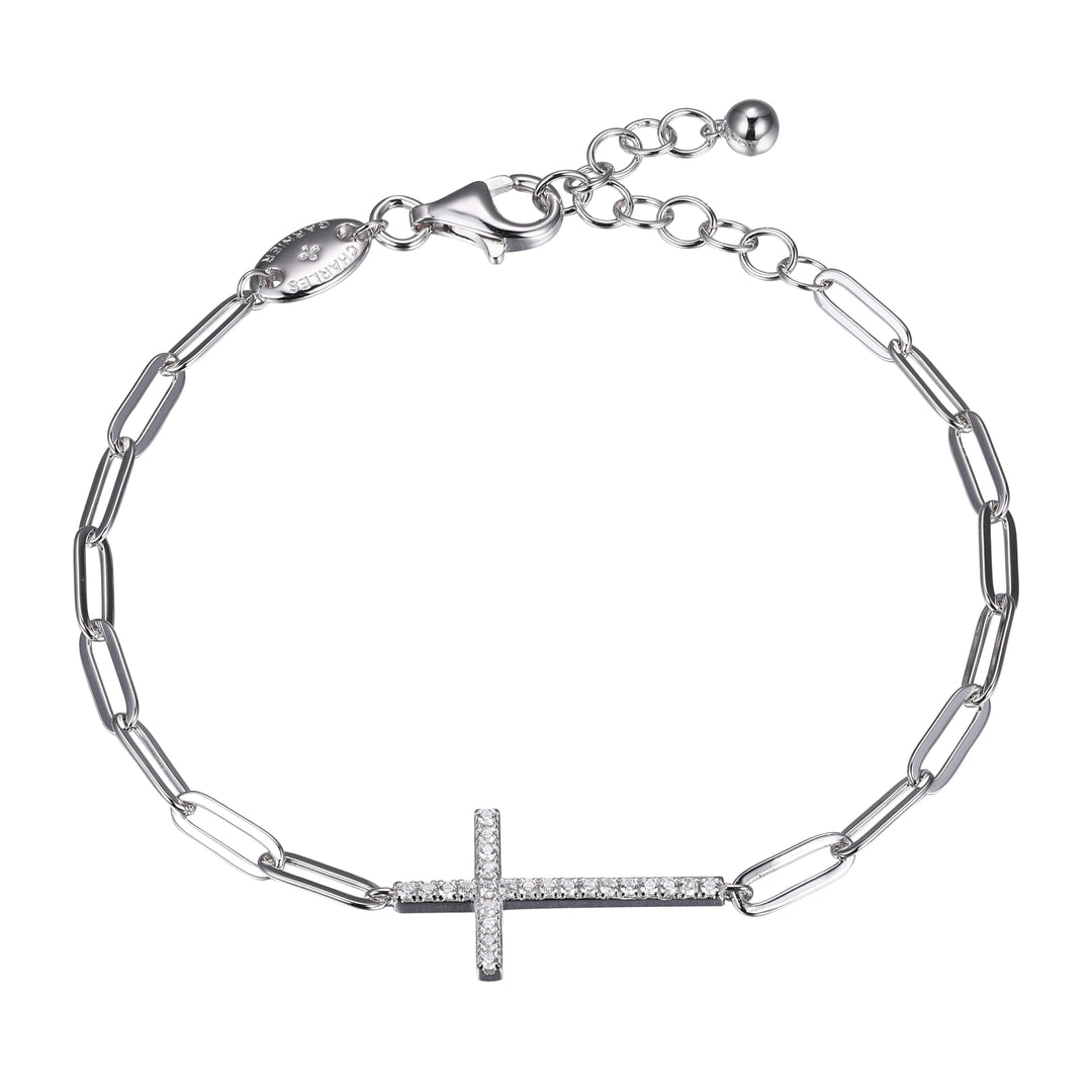 Charles Garnier Sideways Cross Bracelet