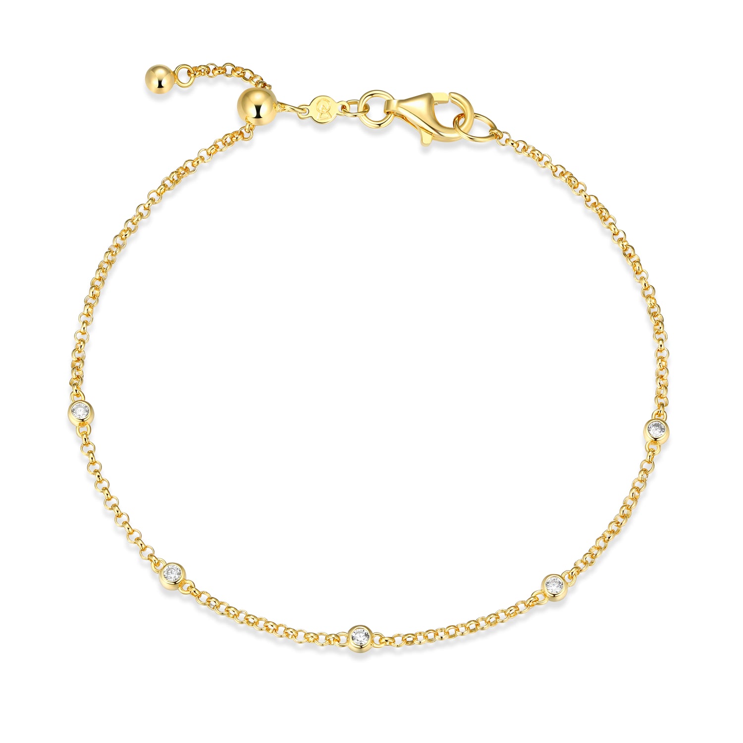 Lab-Grown 5-Stone Station Bracelet