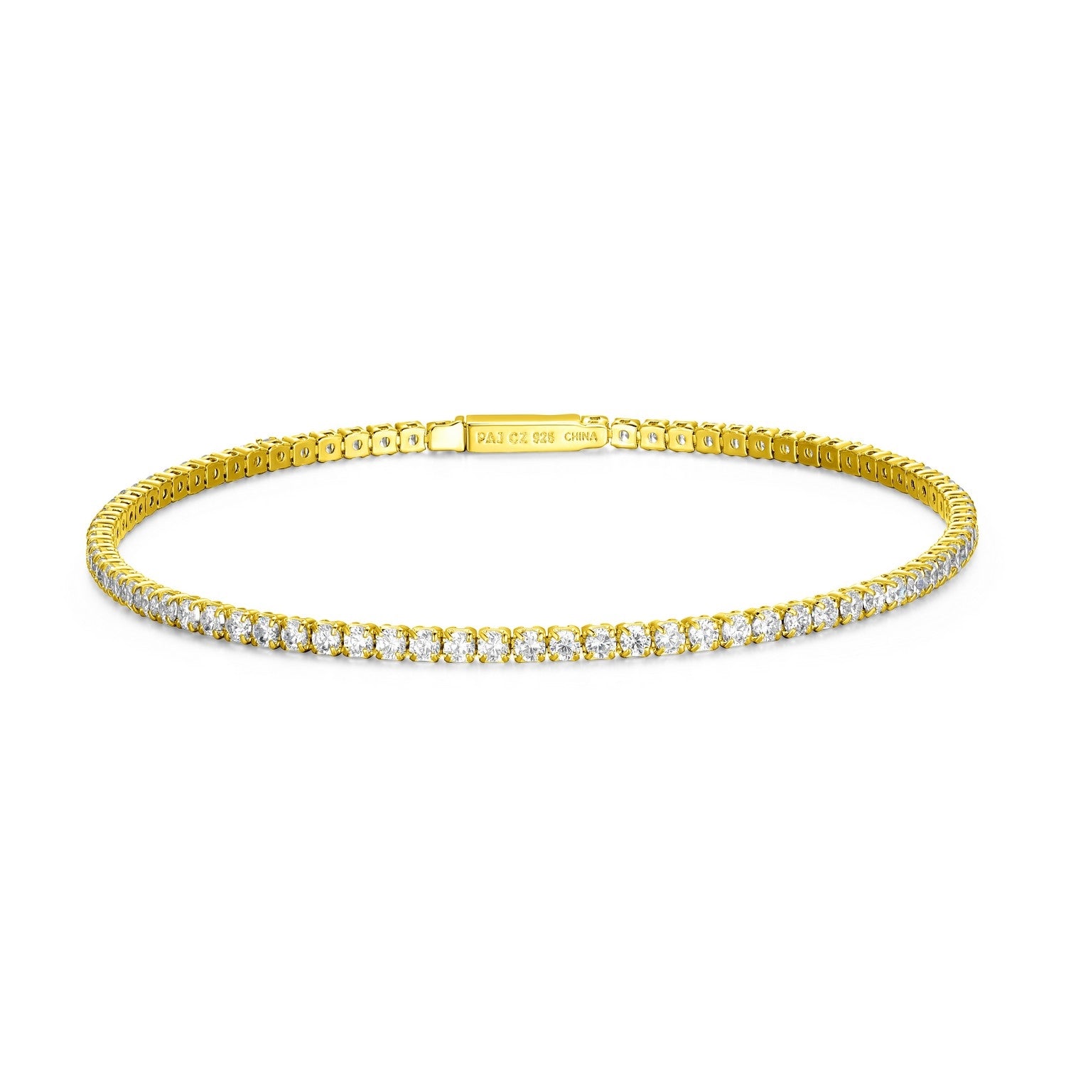 18K Gold-Plated Tennis Bracelet, 6.75"