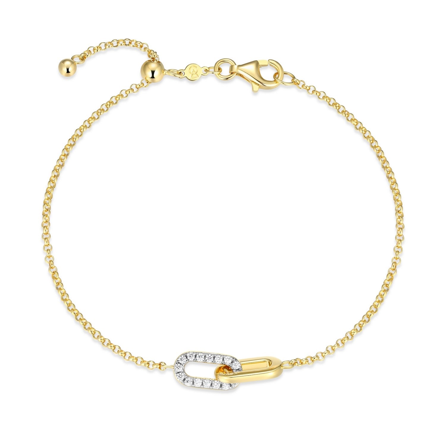 Interlocking Paperclip Link Slider Bracelet