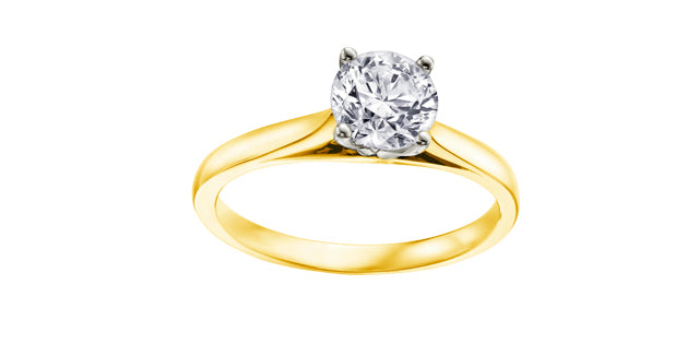 14 Karat Solitaire Engagement Ring, 0.28 CT Center