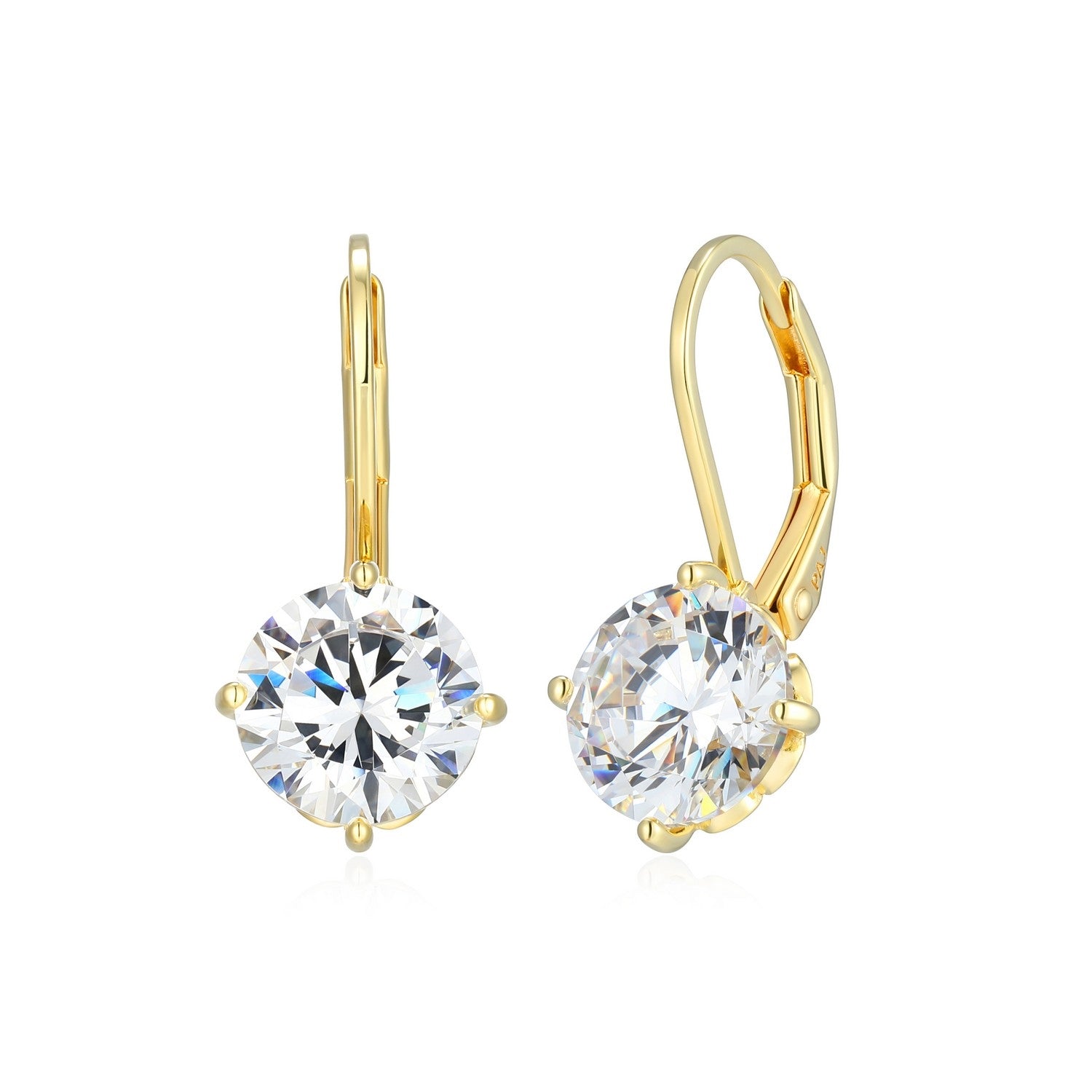 Round 8MM Solitaire Drop Earrings