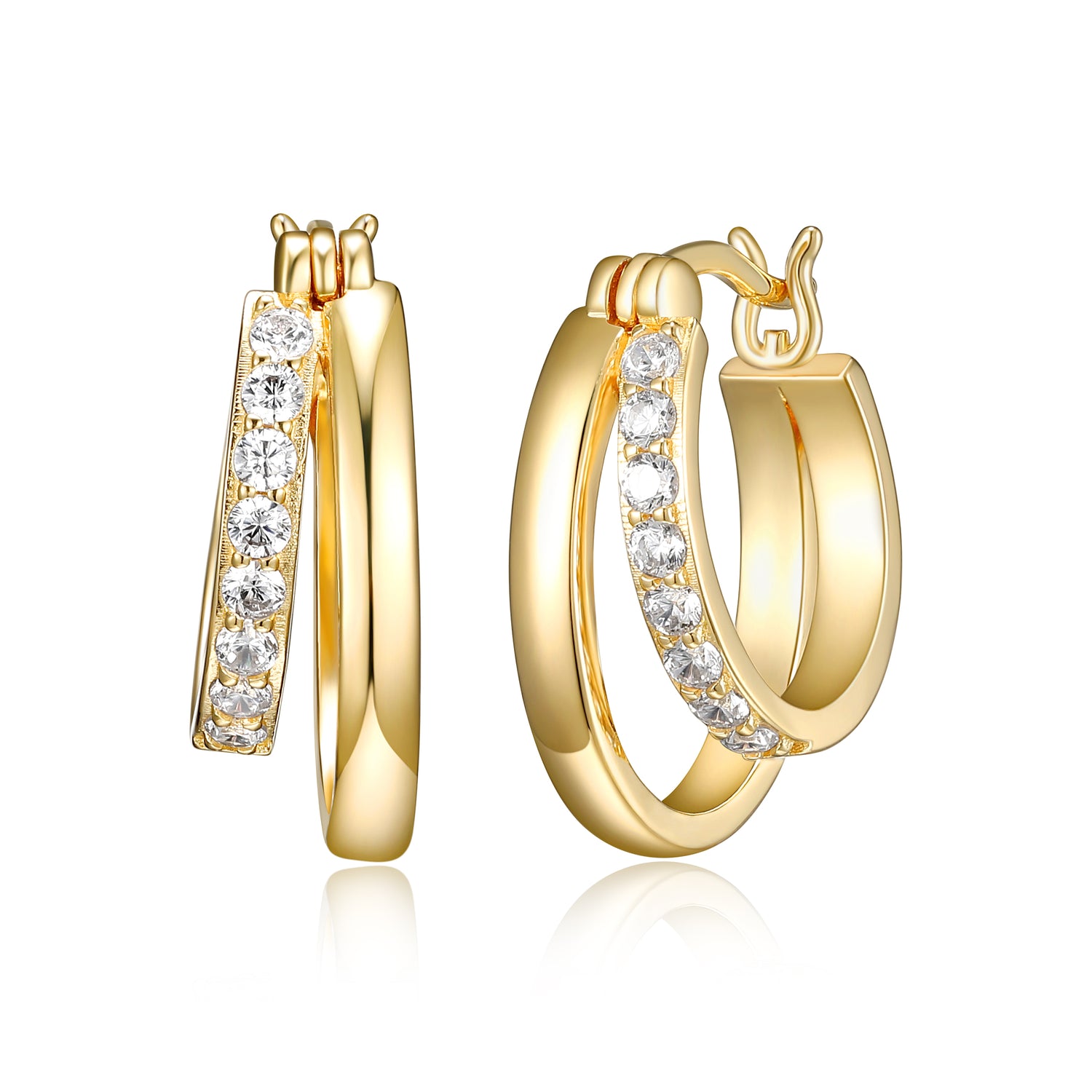 Double Hoop CZ Earrings