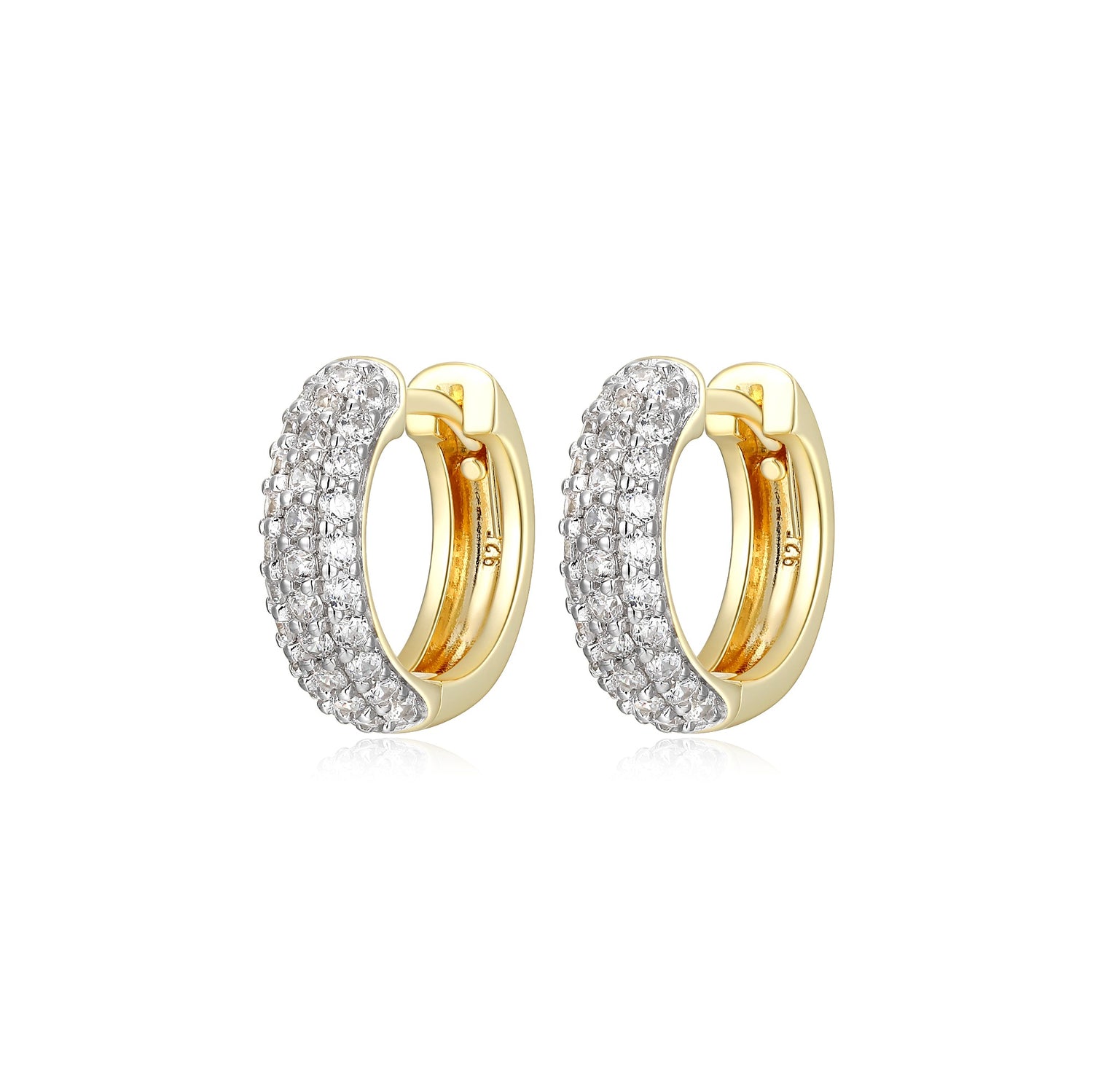 Reign Sterling Silver Gold Plated Hoop Earrings