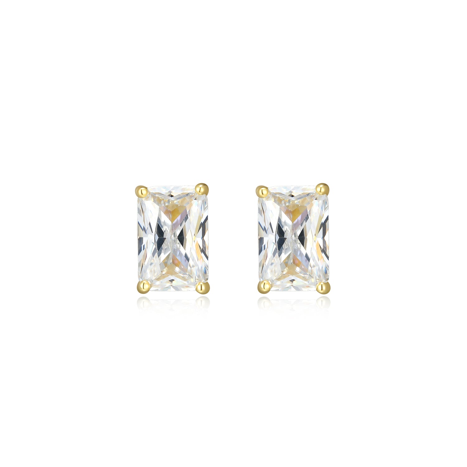 Emerald Cut Stud Earrings