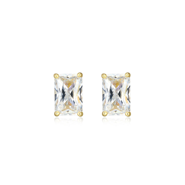 Emerald Cut Stud Earrings