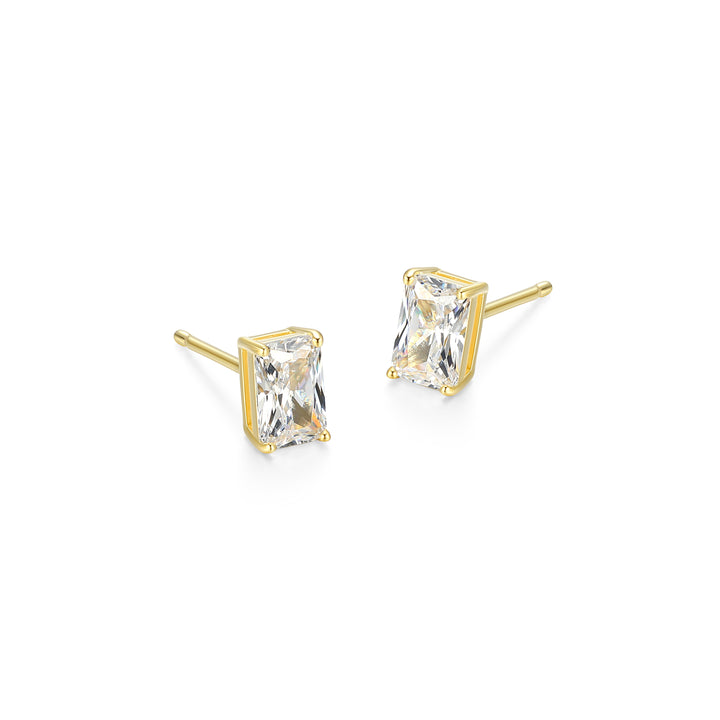Emerald Cut Stud Earrings
