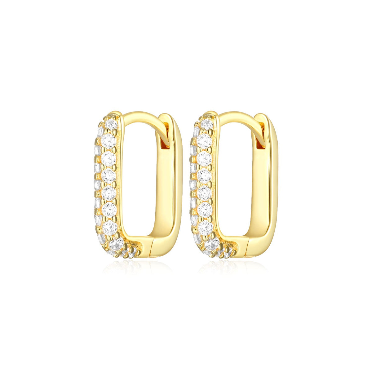 Reign Sterling SIlver 18k Gold Plated Hoop Earrings