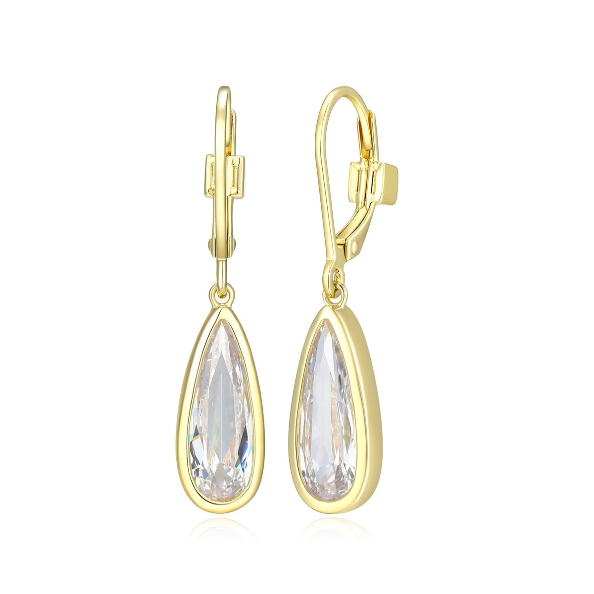 Long Pear-Shaped Drop Earrings
