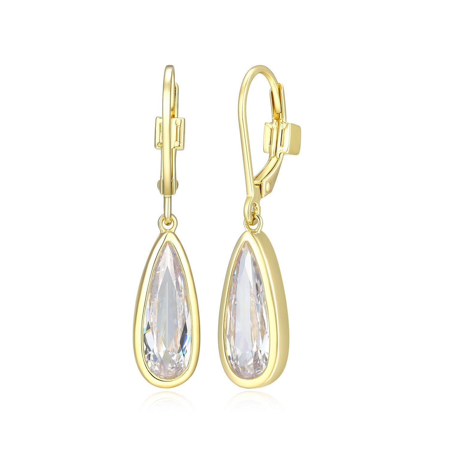 Long Pear-Shaped Drop Earrings