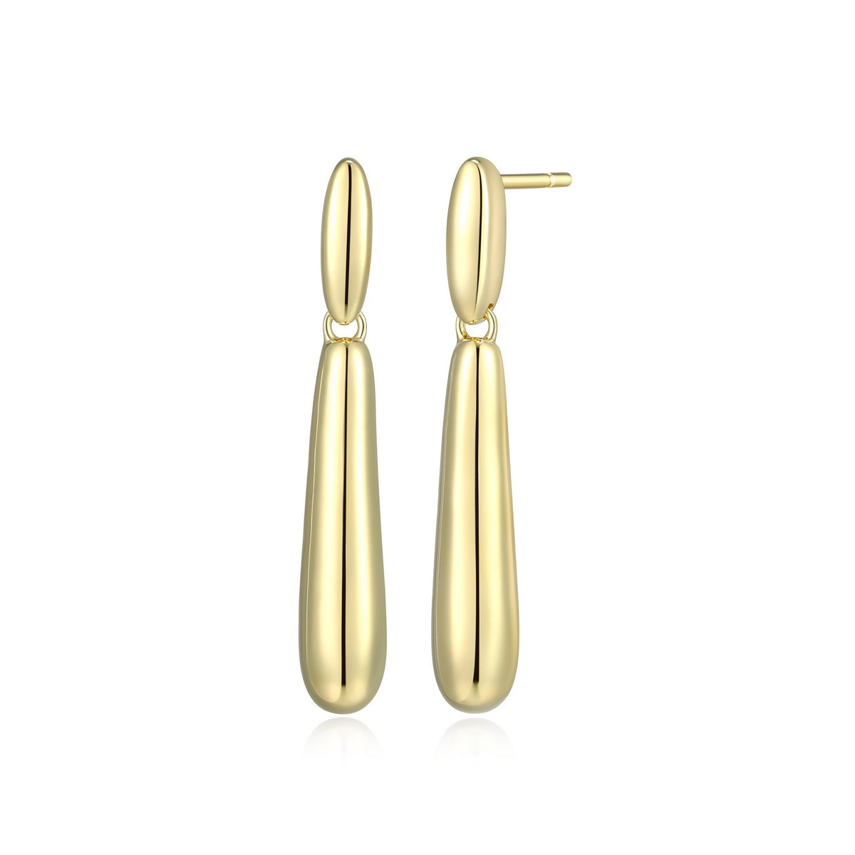 ELLE "Lustre" Gold Plated Elongated Puffy Droplet Earrings