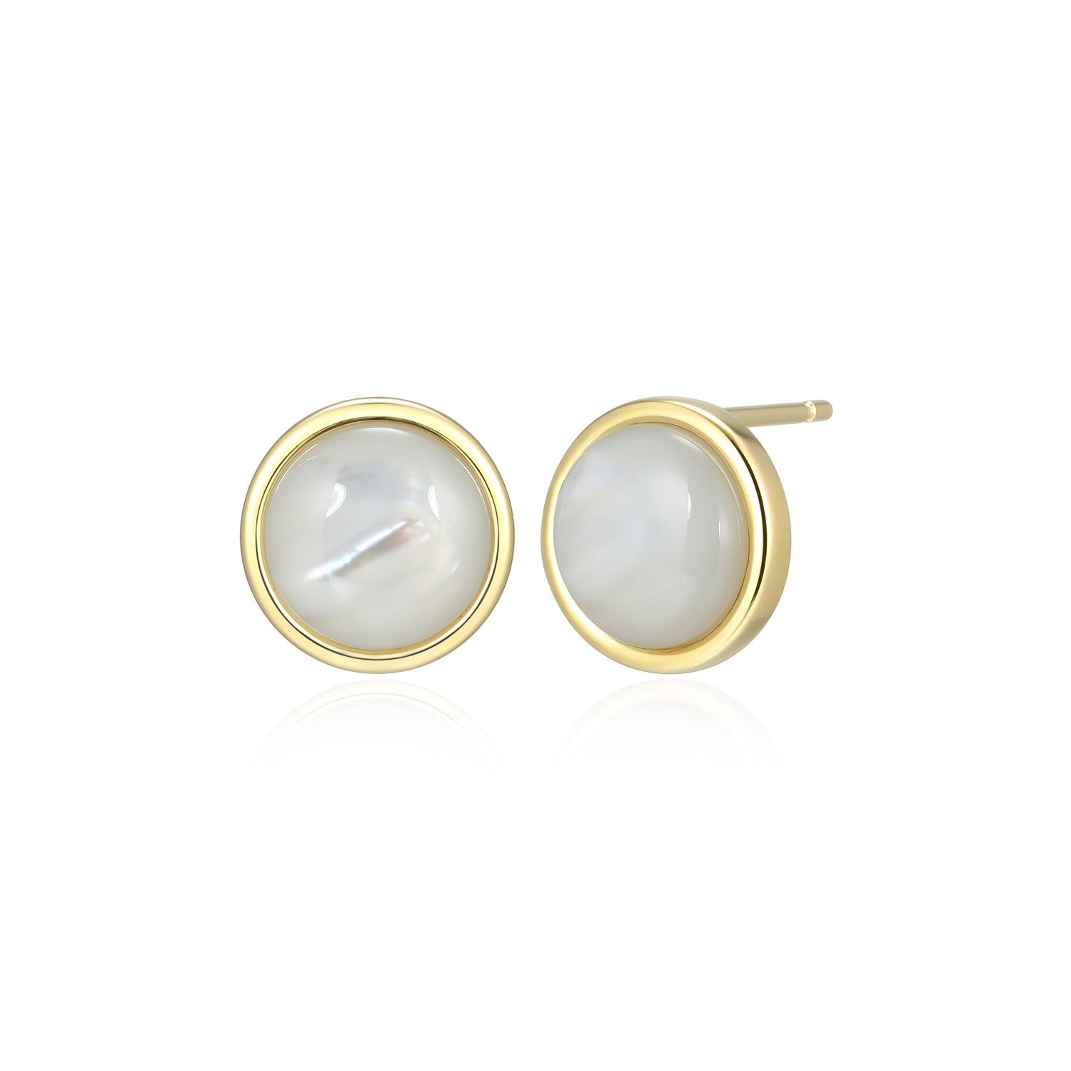 White Mother of Pearl Stud Earrings