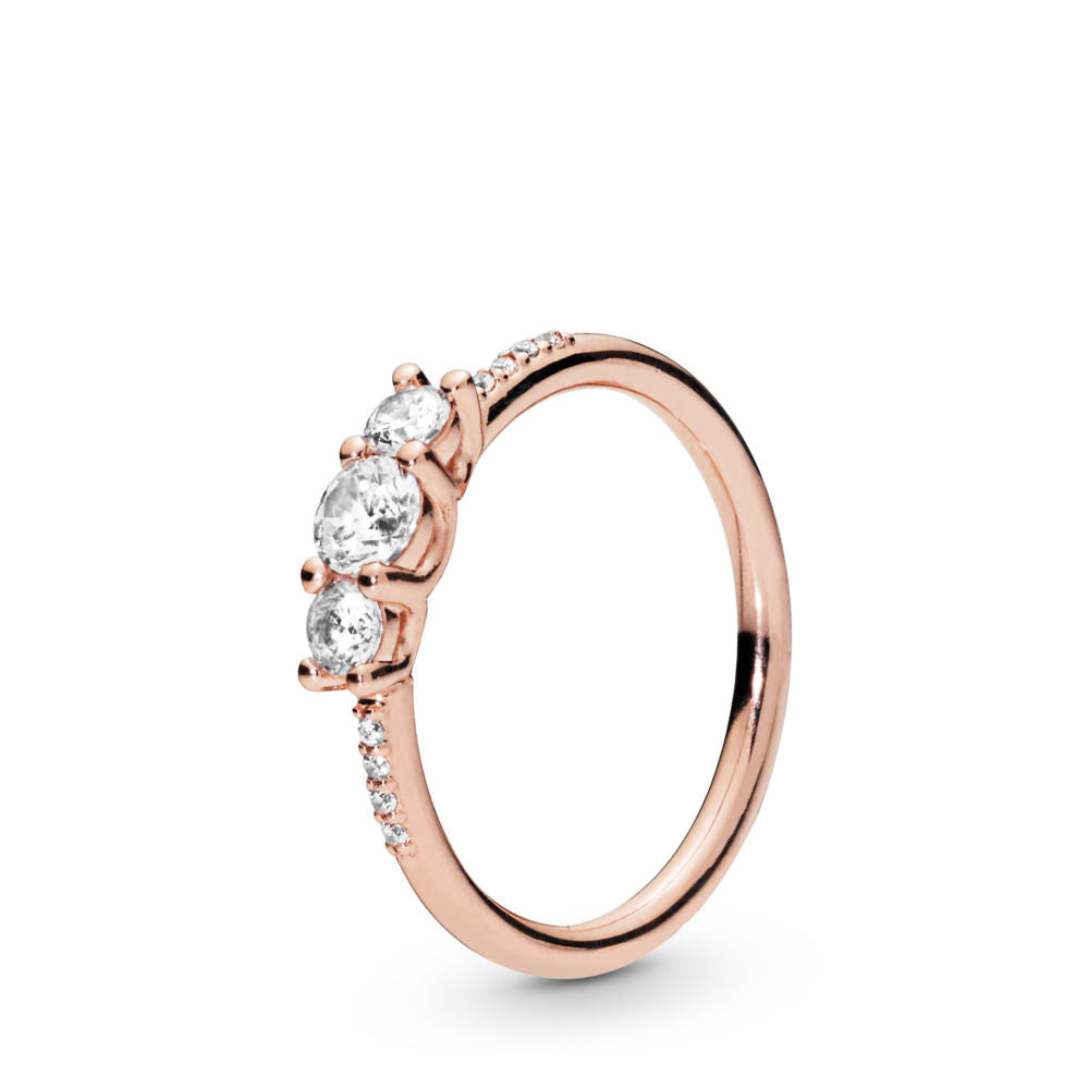 Pandora Clear Three-Stone Ring, Size 7.5