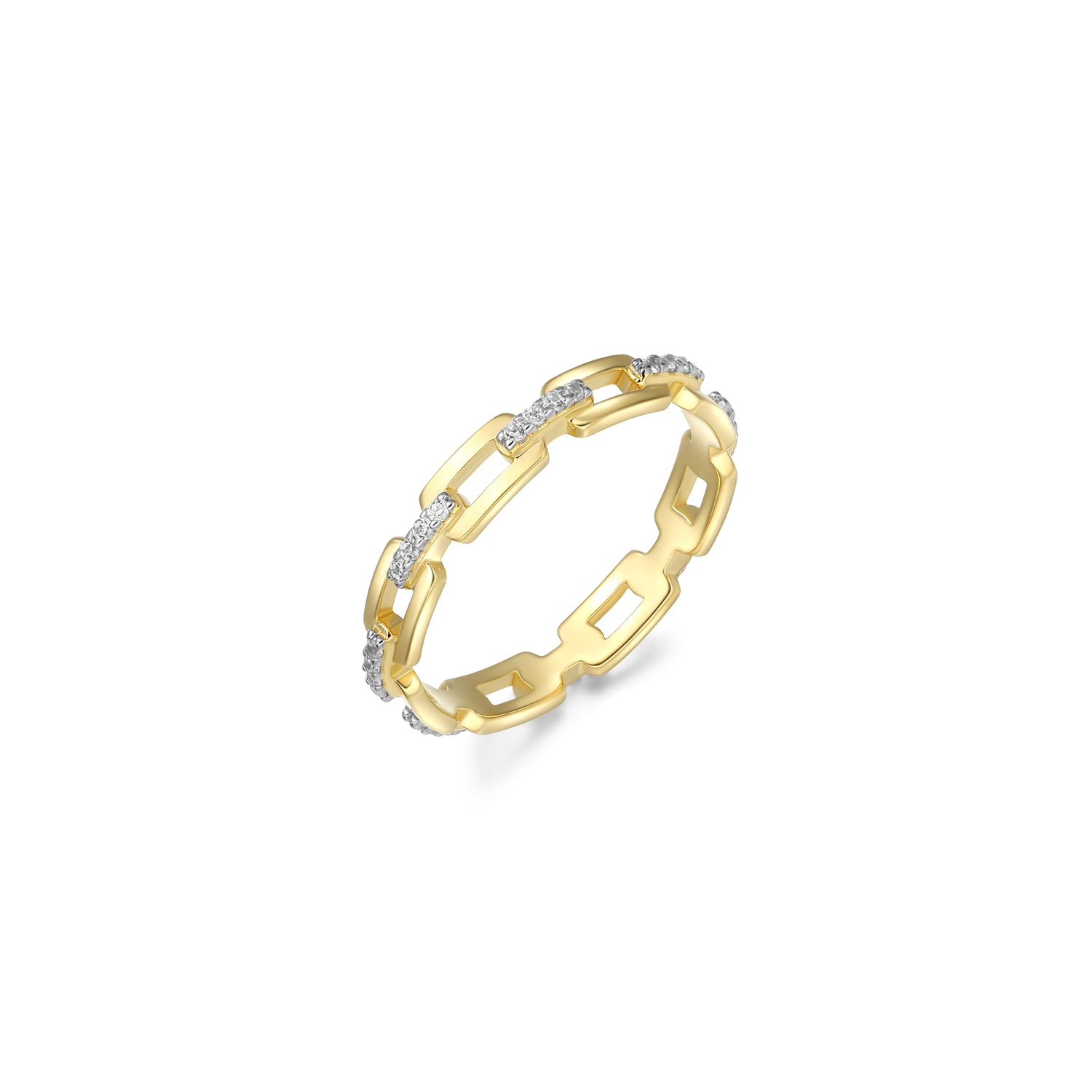 Reign Gold Plated Silver Link RIng