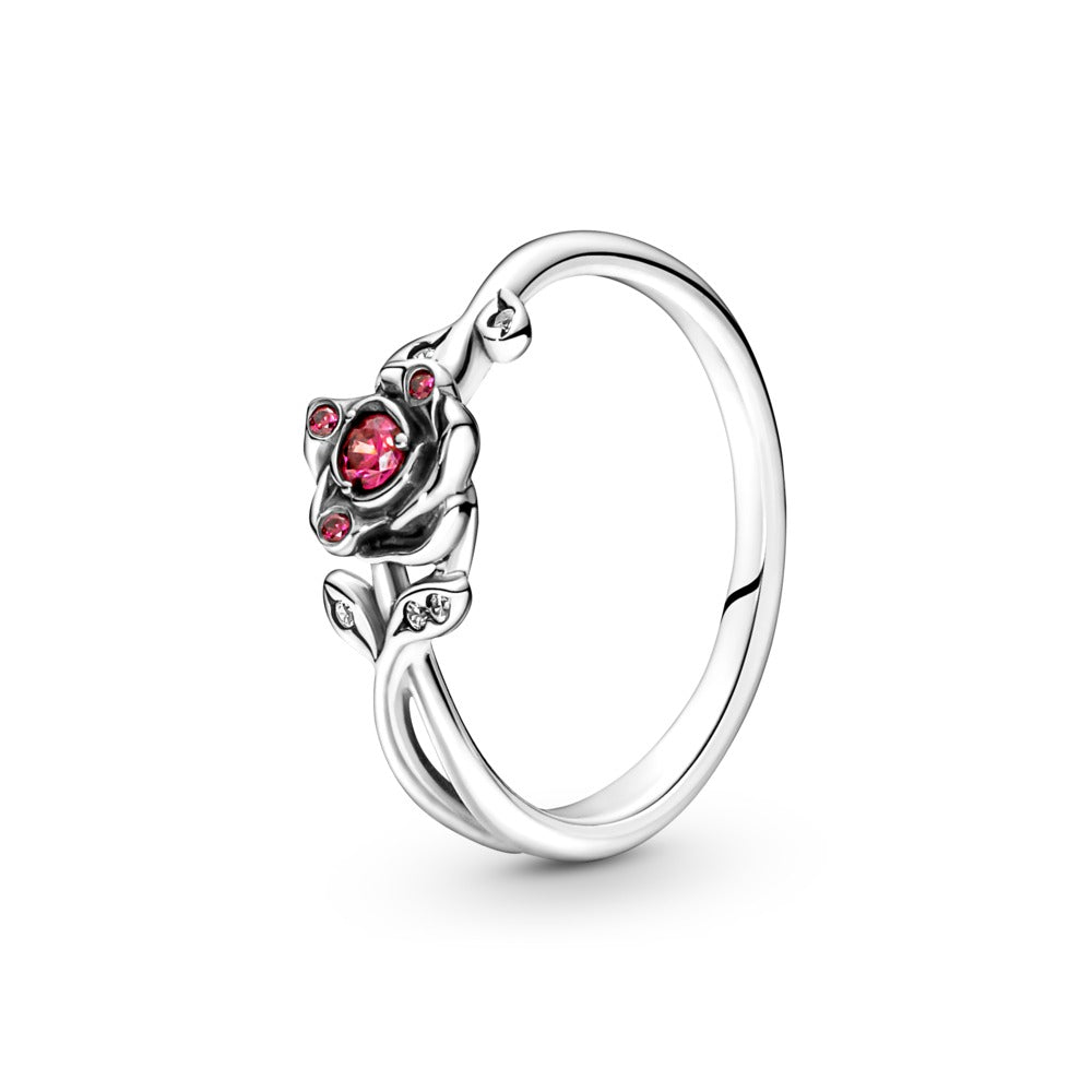Pandora Disney Beauty and the Beast Rose Ring, Size 7