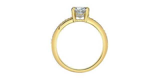 14k yellow gold Lab Grown  eng
