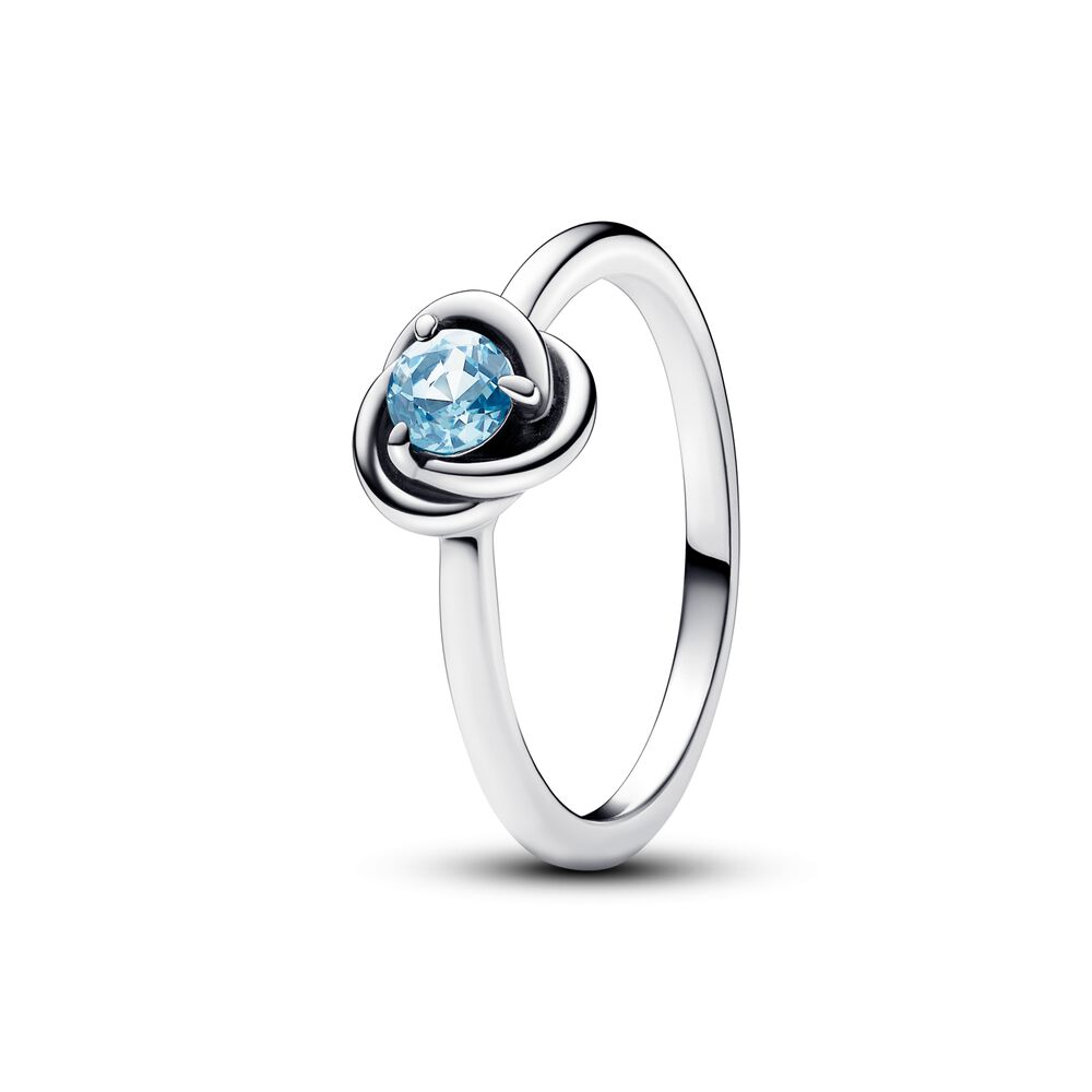 Pandora March Sea Aqua Blue Eternity Circle Ring
