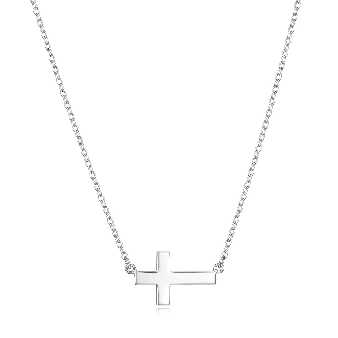 Reign sterling silver cross necklace