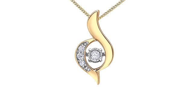 10 Karat Drop Diamond Pendant, 0.03 TDW