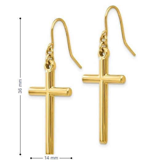 14k yellow gold hollow tube cr