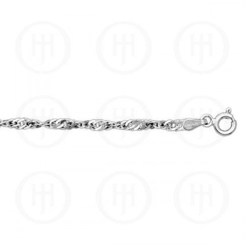 Silver Singapore Link Bracelet- 8"
