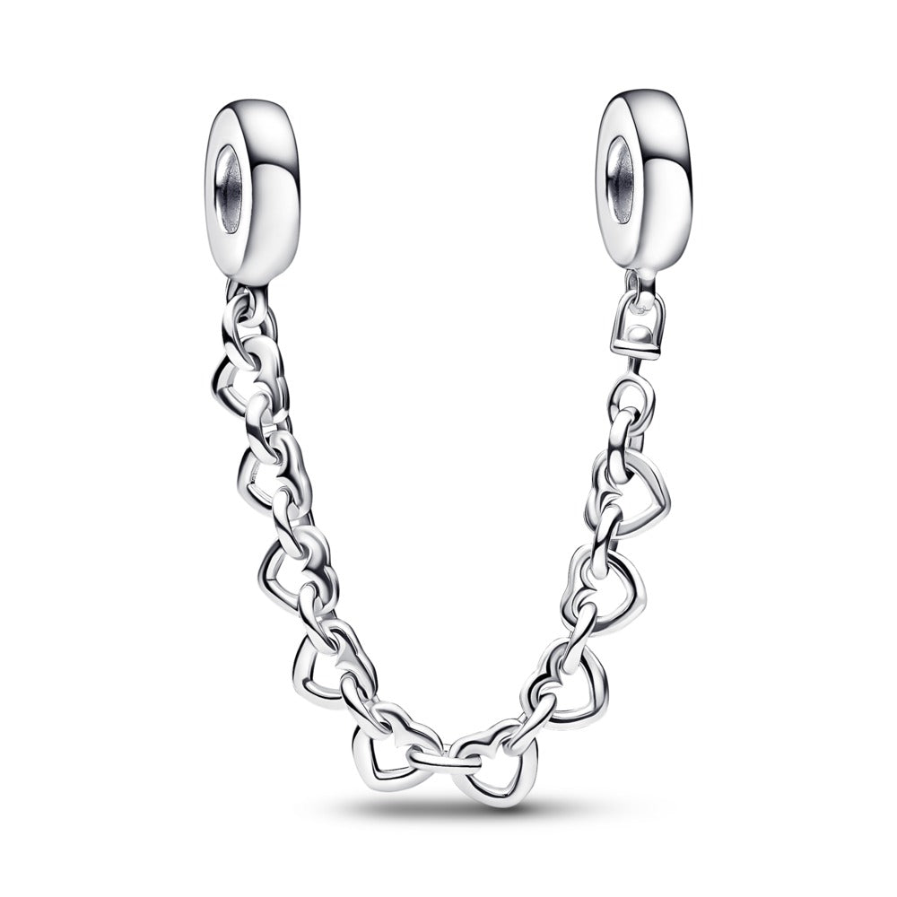 Pandora Linked Hearts Safety Chain