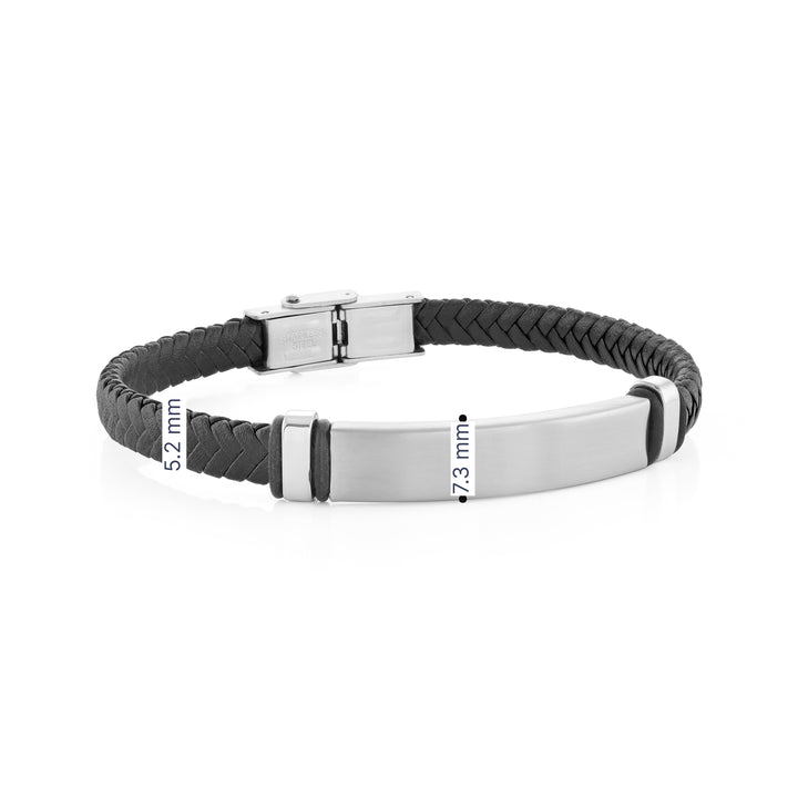 Italgem braided black leather