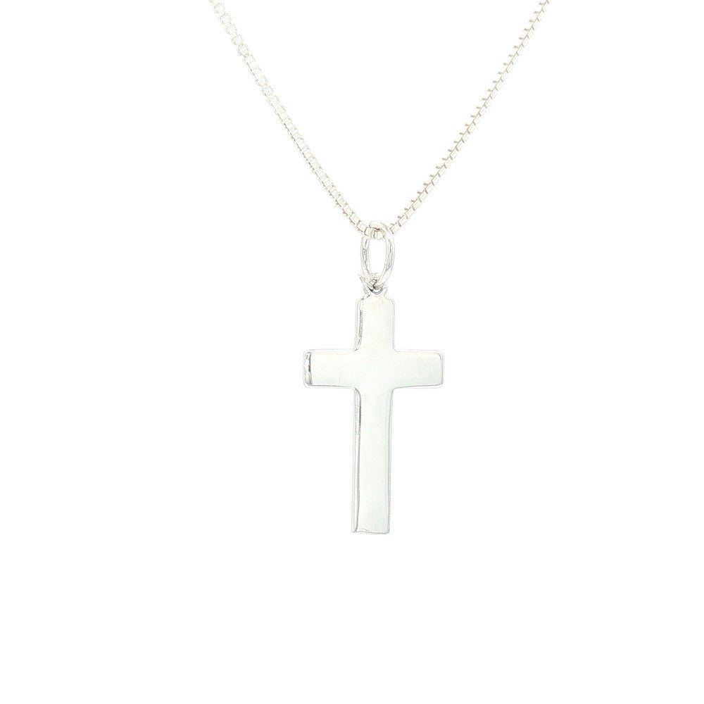 Square Polished Cross Pendant