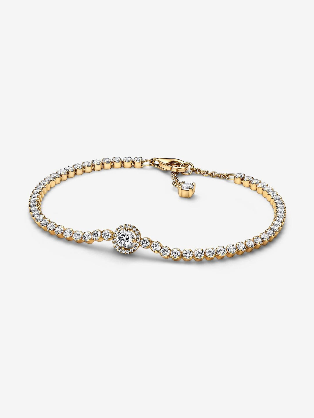 Pandora Sparkling Halo Tennis Bracelet, 7.1"