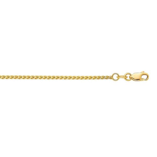 Sterling silver yellow gold plated 1.5mm wheat link- 16"