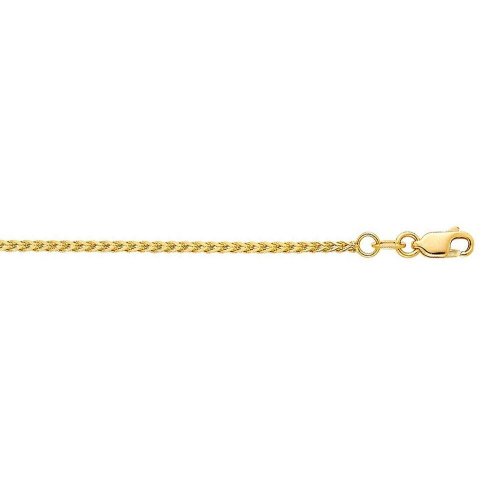 Sterling silver yellow gold plated 1.5mm wheat link- 18"