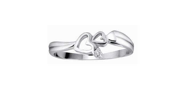 10 Karat Diamond Heart Ring, 0.01 TDW