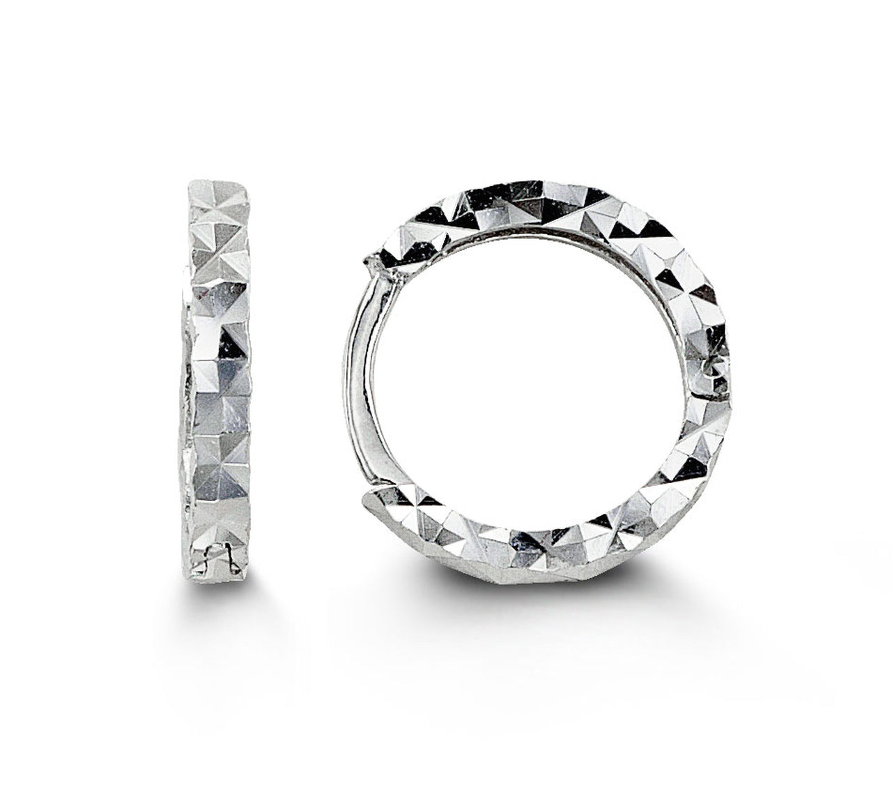 14 Karat Diamond Huggie Earrings, TDW