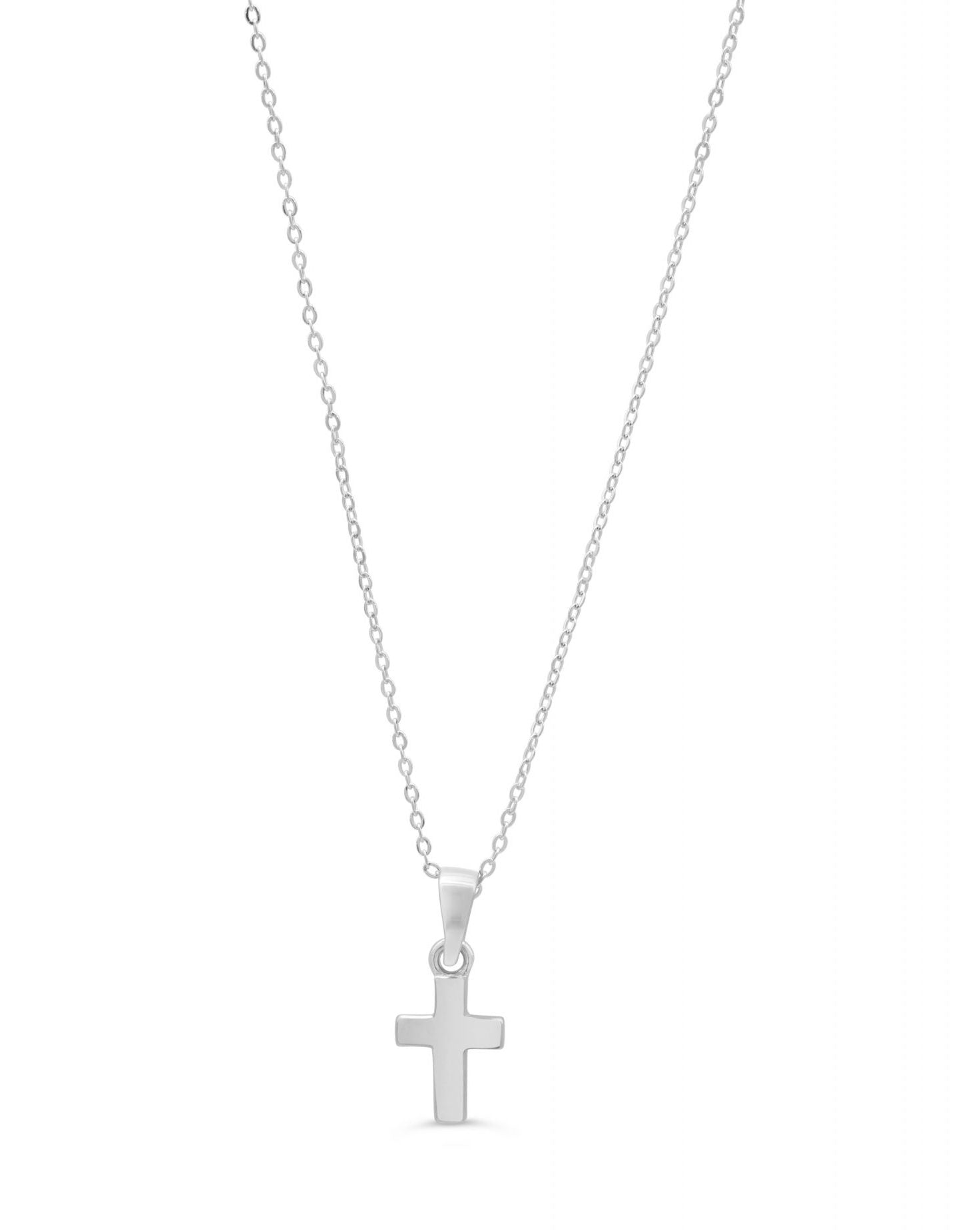 Baby 10K Polished Flat Cross Pendant