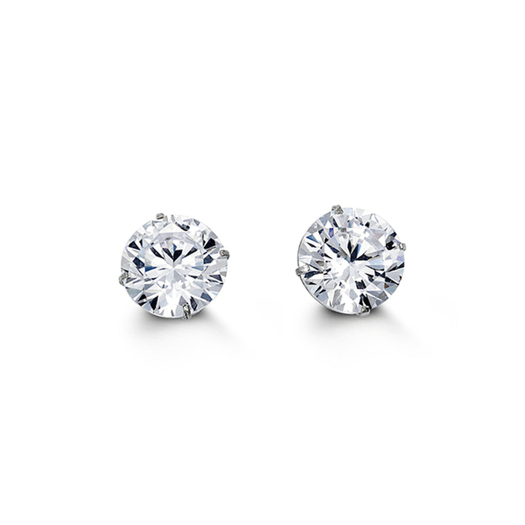 14K 8MM CZ Stud Earrings