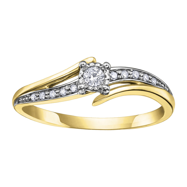 10 Karat Multi-Stone Engagement Ring, 0.05 CT Center